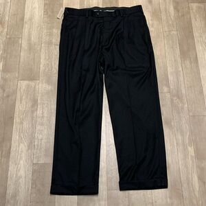 Mens NWT‎ Covington Cool Ply 100’s Black Pleated Dress Casual Slacks Pants